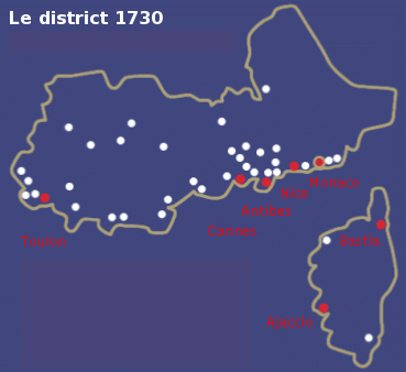 Carte du District 1730